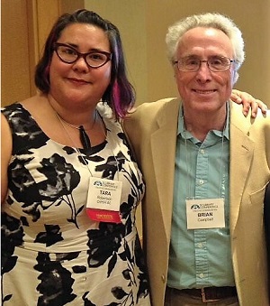 Tara Robertson and Brian Campbell at the 2015 BC Library Conference, where Campbell was the recipient of the CLA's Advancement of Intellectual Freedom in Canada Award.