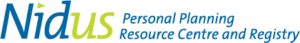 A logo for NIDUS with the words Personal Planning Resource Centre.